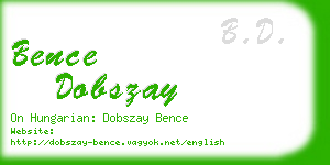 bence dobszay business card